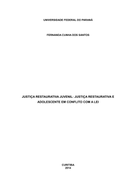 justi&ccedil;a restaurativa e adolescente em conflito com a lei