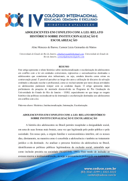 adolescentes em conflito com a lei: relato histórico sobre