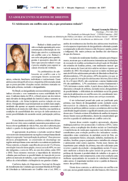 5.1 Adolescente em conflito com a lei