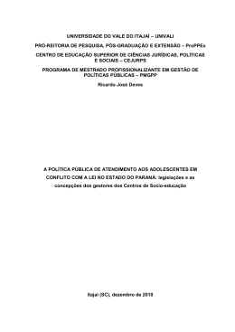 pol&iacute;ticas p&uacute;blicas voltadas ao adolescente autor de ato