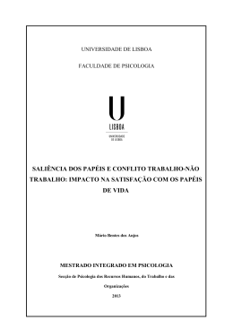 SALI&Ecirc;NCIA DOS PAP&Eacute;IS E CONFLITO TRABALHO