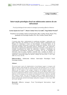 Intervenção psicológica focal em adolescentes autores de ato