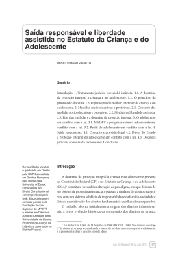 Saída responsável e liberdade assistida no Estatuto da Criança e