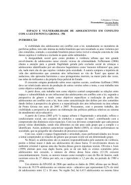 ESPA&Ccedil;O E VULNERABILIDADE DE ADOLESCENTES EM