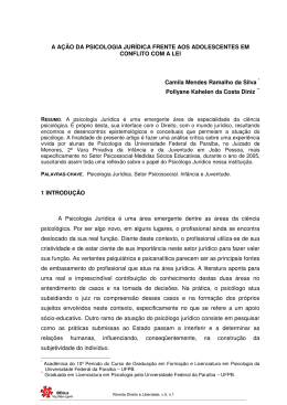 A A&Ccedil;&Atilde;O DA PSICOLOGIA JUR&Iacute;DICA FRENTE AOS