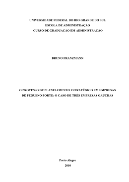 O processo de planejamento estrat&eacute;gico em empresas de pequeno