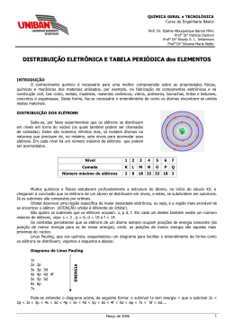QGT 3 - Distribui&ccedil;&atilde;o Eletr&ocirc;nica e Tabela Peri&oacute;dica dos Elementos