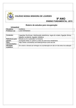 Qu&iacute;mica - 9&ordm; ANO - Col&eacute;gio Lourdinas
