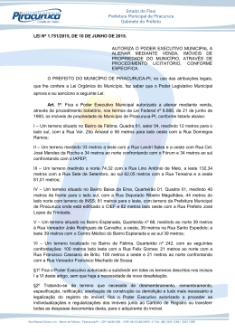 Estado do Piau&iacute; Prefeitura Municipal de Piracuruca Gabinete do