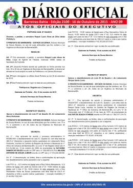Diário Oficial – Edição 2100 - Prefeitura de Barreiras
