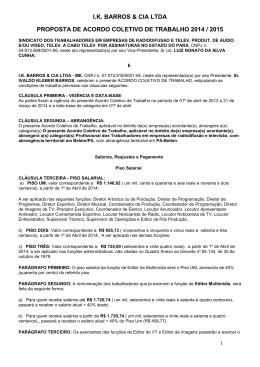 I.K. BARROS & CIA LTDA PROPOSTA DE ACORDO - SINRAD-PA