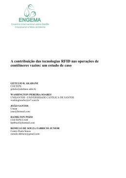 A contribui&ccedil;&atilde;o das tecnologias RFID nas opera&ccedil;&otilde;es de cont&ecirc;ineres