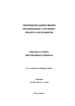 universidade candido mendes pós-graduação “lato sensu” projeto a
