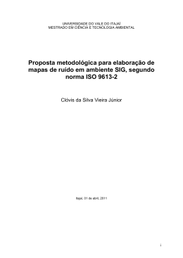 Proposta metodol&oacute;gica para elabora&ccedil;&atilde;o de mapas de ru&iacute;do