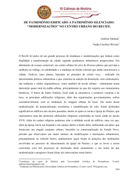 &ldquo;moderniza&ccedil;&otilde;es&rdquo; no centro urbano do recife.