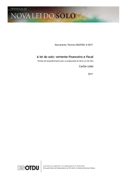 A lei do solo: vertente financeira e fiscal