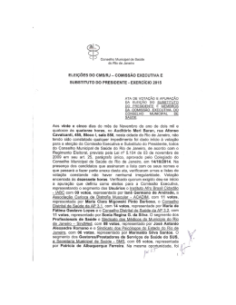 Comiss&atilde;o Executiva e Substituto do Presidente &ndash; exerc&iacute;cio 2015