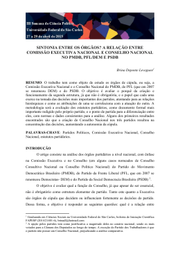 a relação entre comissão executiva nacional e conselho nacional