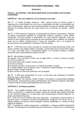 Estatuto do PEN - Partido Ecol&oacute;gico Nacional
