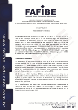 1 EDITAL N&ordm; 06/2014 PROCESSO SELETIVO 2015.1.2 A