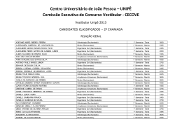 Centro Universitário de João Pessoa – UNIPÊ Comissão Executiva