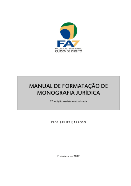 MANUAL DE FORMATAÇÃO DE MONOGRAFIA JURÍDICA