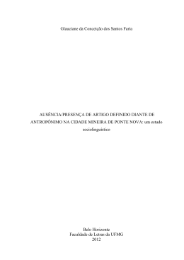 Glauciane da Concei&ccedil;&atilde;o dos Santos Faria AUS&Ecirc;NCIA/PRESEN&Ccedil;A
