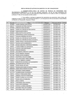 EDITAL DE REATIVA&Ccedil;&Atilde;O DE PAGAMENTO N&deg; 63 DE 13 MAIO DE
