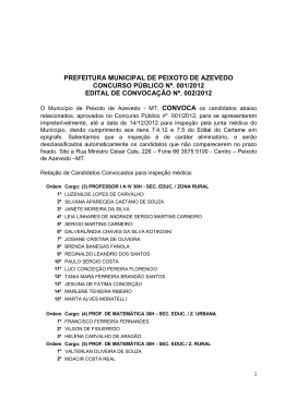edital de convoca&ccedil;&atilde;o n&ordm;. 002/2012 - Prefeitura Municipal de Peixoto