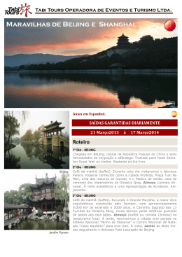 Maravilhas de Beijing e Shanghai 2013 -site