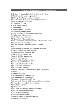 LISTA COMPLETA DOS CLIENTES DA HS INFORM&Aacute;TICA 2&ordm;