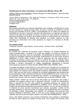 Identifica&ccedil;&atilde;o de redes ciclovi&aacute;rias: um estudo para Montes