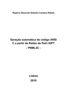 Gera&ccedil;&atilde;o autom&aacute;tica de c&oacute;digo ANSI C a partir de Redes de