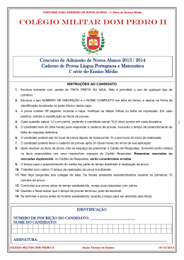 PROVA CONCURSO - 1 s&eacute;rie Ensino M&eacute;dio