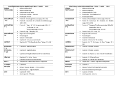 10/09/2015 - Conteúdo Avaliação Bimestral 3º Bimestre