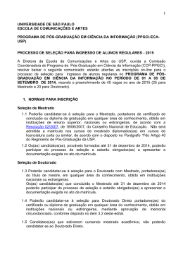 ppgci - ECA - Universidade de S&atilde;o Paulo