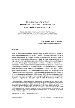 Jos&eacute; Antonio Diniz de Oliveira* Paulo Antonio de Carvalho