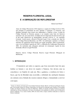 reserva florestal legal e a obriga&ccedil;&atilde;o de reflorestar