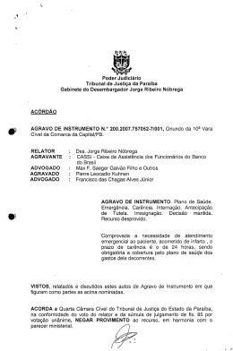 RELATOR - Tribunal de Justiça da Paraíba