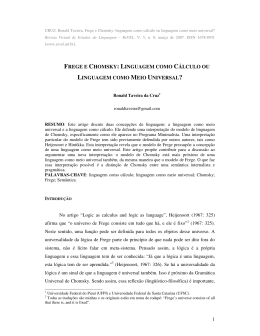 frege e chomsky - Revista Virtual de Estudos da Linguagem