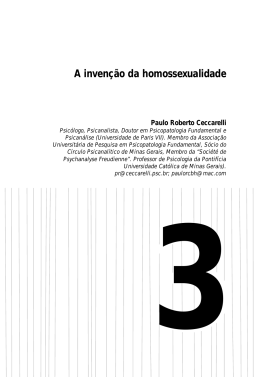 A inven&ccedil;&atilde;o da homossexualidade