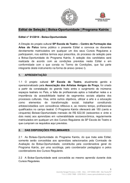 Edital 01/2014 - SP Escola de Teatro