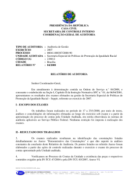 PRESID&Ecirc;NCIA DA REP&Uacute;BLICA CASA CIVIL SECRETARIA DE