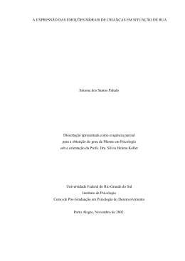 A expressão das emoções morais de crianças em situação de rua