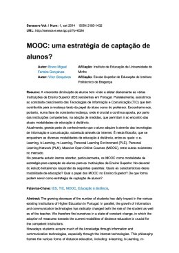 MOOC: uma estratégia de captação de alunos? |