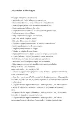 Dicas sobre alfabetiza&ccedil;&atilde;o - drb