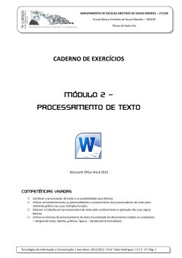CADERNO DE EXERCÍCIOS Módulo 2 – Processamento de Texto