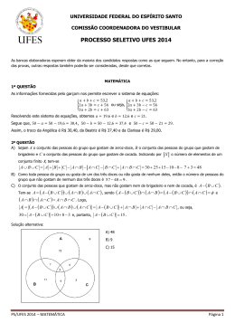 Matemática - Processo Seletivo Vest2016