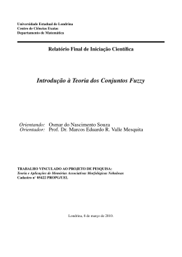 Introdu&ccedil;&atilde;o &agrave; Teoria dos Conjuntos Fuzzy