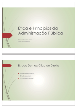 Ética e Princípios da Administração Pública